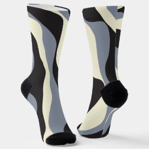 Ebb and Flow 4 in Black, Grey, and Cream Socks