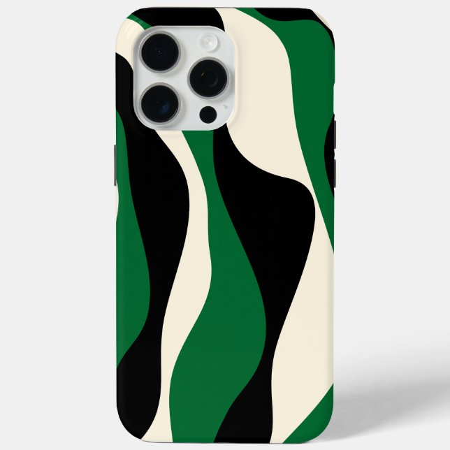 Ebb and Flow 4 in Green, Cream and Black  Case-Mate iPhone Case (Back)