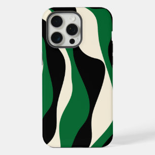 Ebb and Flow 4 in Green, Cream and Black iPhone 15 Pro Max Case