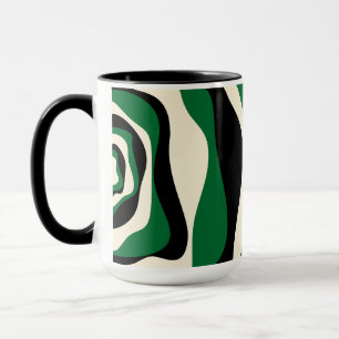 Ebb and Flow 4 in Green, Cream and Black  Mug