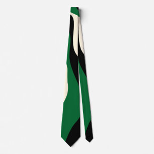 Ebb and Flow 4 in Green, Cream and Black Tie