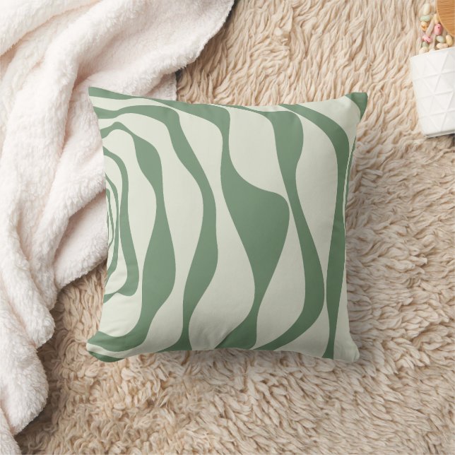 Ebb and Flow 4 in Green  Cushion (Blanket)
