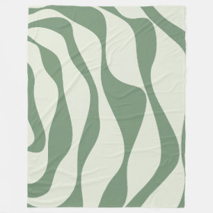 Ebb and Flow 4 in Green Fleece Blanket