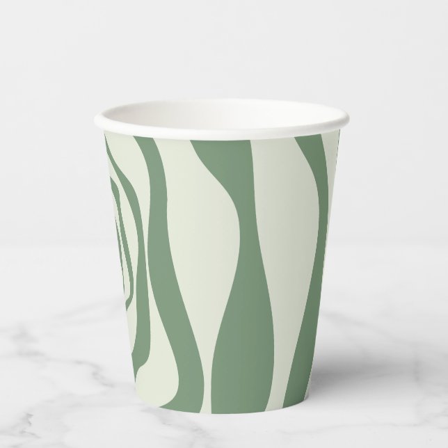 Ebb and Flow 4 in Green  Paper Cups (Front)