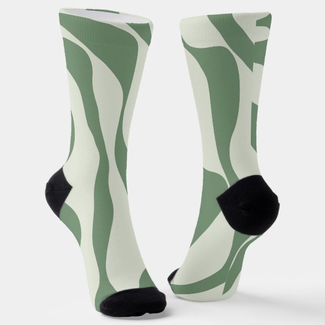 Ebb and Flow 4 in Green  Socks (Angled)