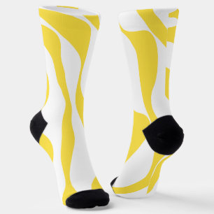 Ebb and Flow 4 in Lemon Yellow and White Socks