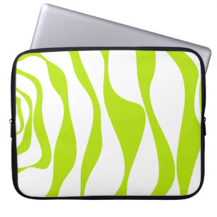 Ebb and Flow 4 in Lime Green and White Laptop Sleeve