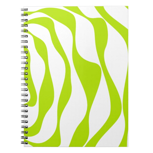 Ebb and Flow 4 in Lime Green and White Notebook (Front)