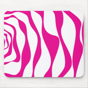 Ebb and Flow 4 in Magenta and White Mouse Pad