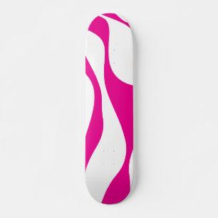 Ebb and Flow 4 in Magenta and White Skateboard
