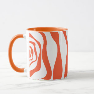 Ebb and Flow 4 in Orange and White Mug