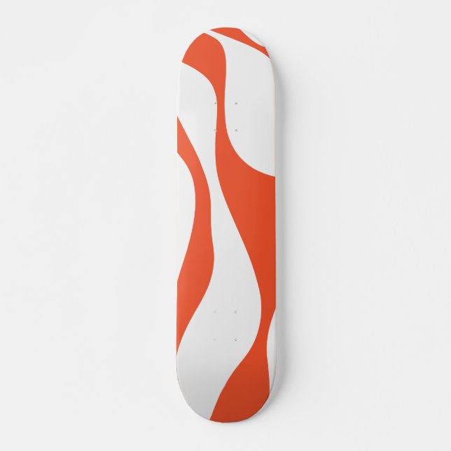 Ebb and Flow 4 in Orange and White Skateboard (Front)