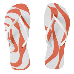 Ebb and Flow 4 in Orange and White Thongs