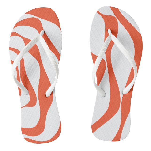 Ebb and Flow 4 in Orange and White Thongs (Footbed)