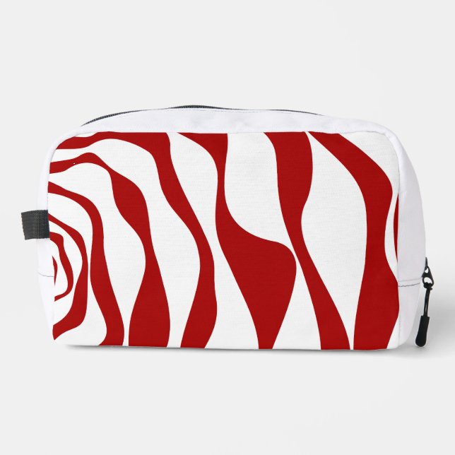 Ebb and Flow 4 in Red and White Dopp Kit (Front)