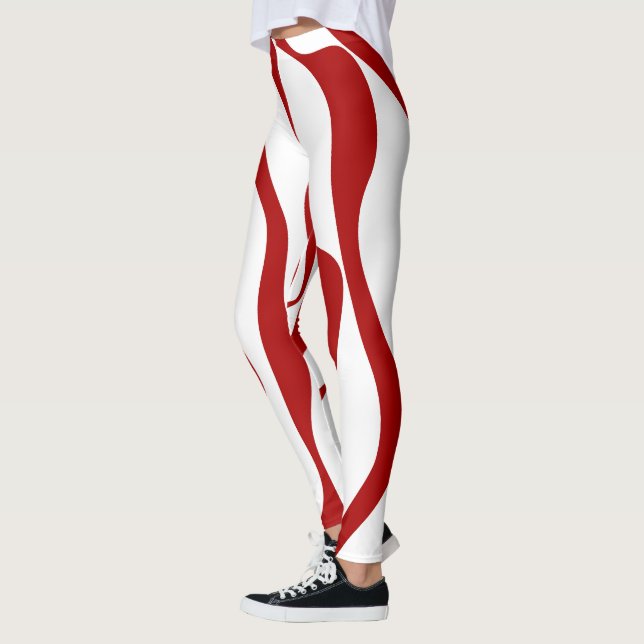 Ebb and Flow 4 in Red and White Leggings (Left)