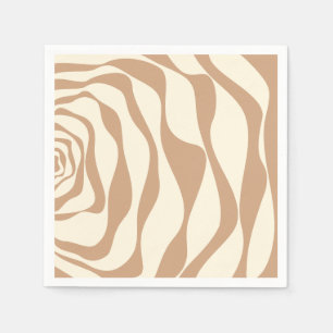 Ebb and Flow 4 in Tan and Cream Napkin