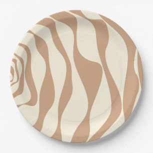 Ebb and Flow 4 in Tan and Cream Paper Plate