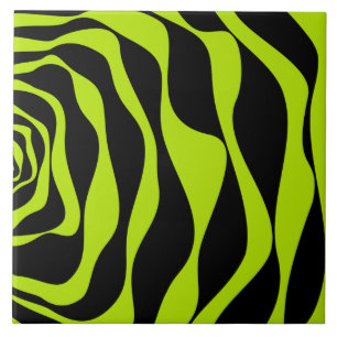 Ebb and Flow 4 - Lime Green Ceramic Tile