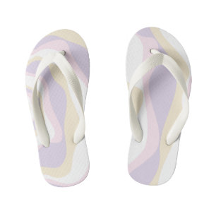 Ebb and Flow 4 - Pastel Pink, Yellow and Purple Kid's Thongs