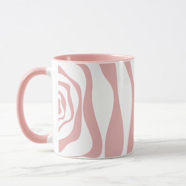 Ebb and Flow 4 - Pink and White Mug (Left)