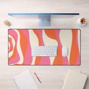 Ebb and Flow 4 - Pink, Orange and Cream Desk Mat