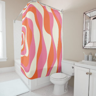 Ebb and Flow 4 - Pink, Orange and Cream Shower Curtain