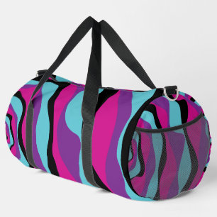 Ebb and Flow 4 - Pink, Purple, Blue and Black Duffle Bag