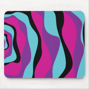 Ebb and Flow 4 - Pink, Purple, Blue and Black Mouse Pad