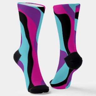 Ebb and Flow 4 - Pink, Purple, Blue and Black Socks
