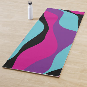 Ebb and Flow 4 - Pink, Purple, Blue and Black Yoga Mat