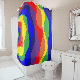 Ebb and Flow 4 Rainbow Shower Curtain