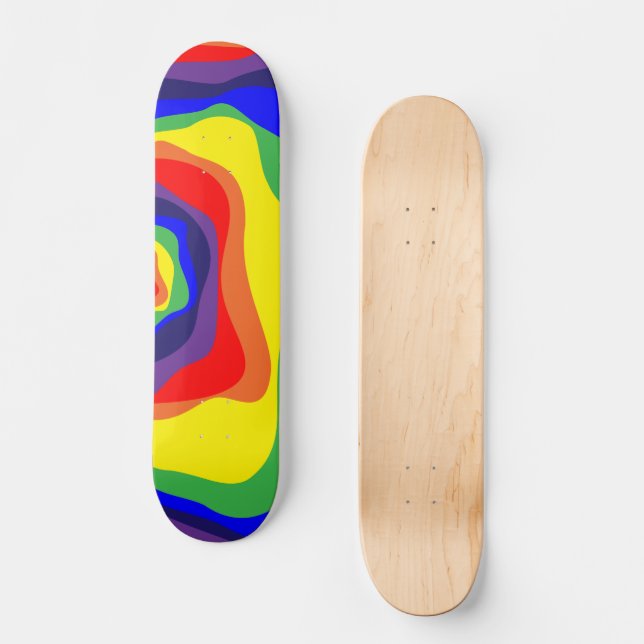 Ebb and Flow 4 Rainbow Skateboard (Front)