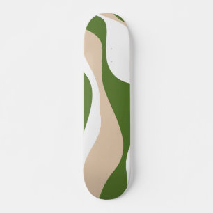 Ebb and Flow 4 - White, Sand and Palm Green Skateboard
