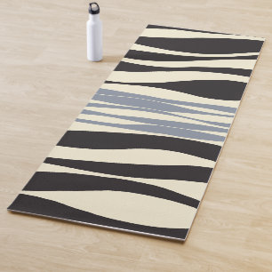Ebb and Flow in Black, Grey and Cream Yoga Mat