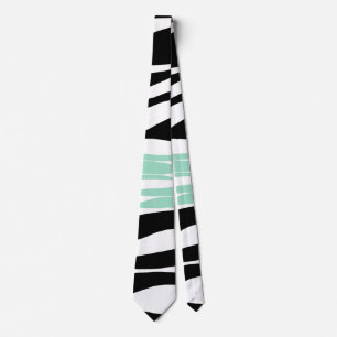 Ebb and Flow - Mint Green, White and Black Tie