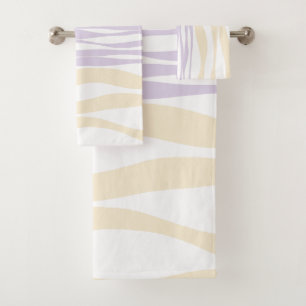 Ebb and Flow - Pastel Pink, Yellow and Purple Bath Towel Set