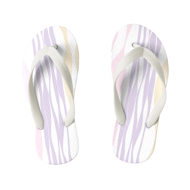 Ebb and Flow - Pastel Pink, Yellow and Purple Kid's Thongs (Footbed)