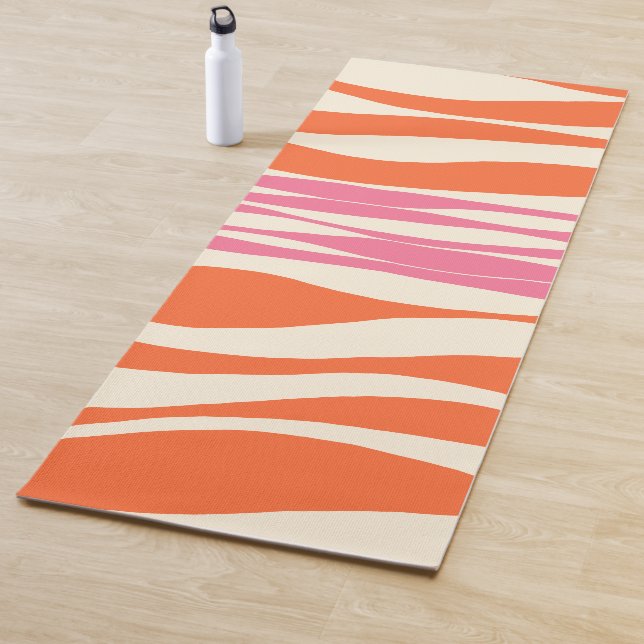 Ebb and Flow - Pink, Orange, and Cream  Yoga Mat (In Situ)