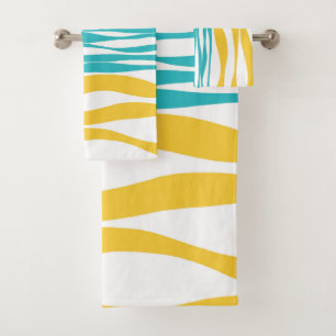 Ebb and Flow - Turquoise & Yellow Bath Towel Set