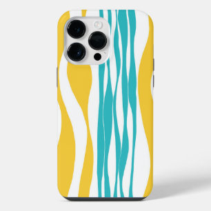 Ebb and Flow - Turquoise & Yellow iPhone 14 Pro Max Case