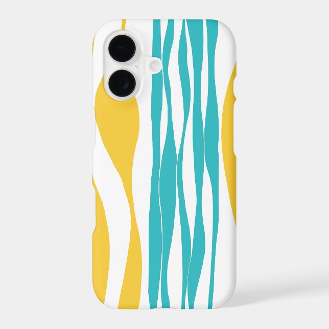 Ebb and Flow - Turquoise & Yellow iPhone Case (Back)