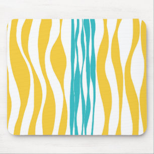 Ebb and Flow - Turquoise & Yellow Mouse Pad