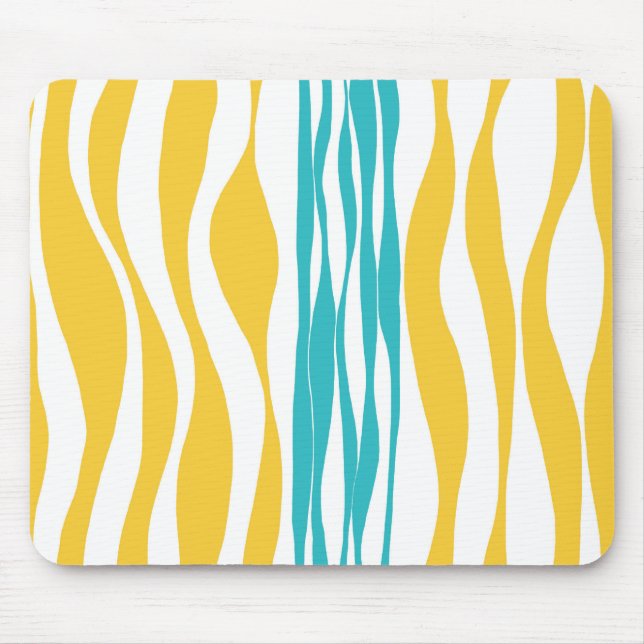Ebb and Flow - Turquoise & Yellow Mouse Pad (Front)