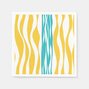 Ebb and Flow - Turquoise & Yellow Napkin