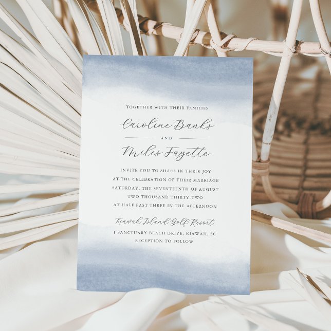 Ebb Tide Coastal Watercolor Wedding Invitation (Creator Uploaded)