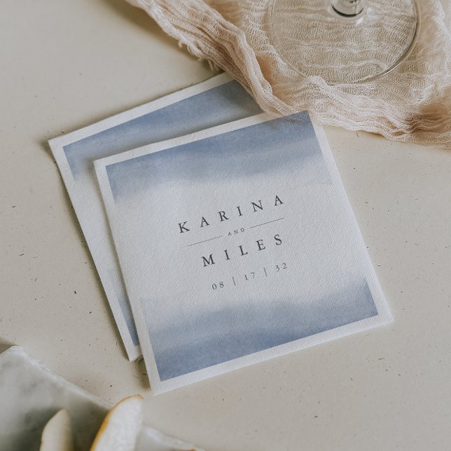 Ebb Tide Coastal Watercolor Wedding Napkin (Creator Uploaded)