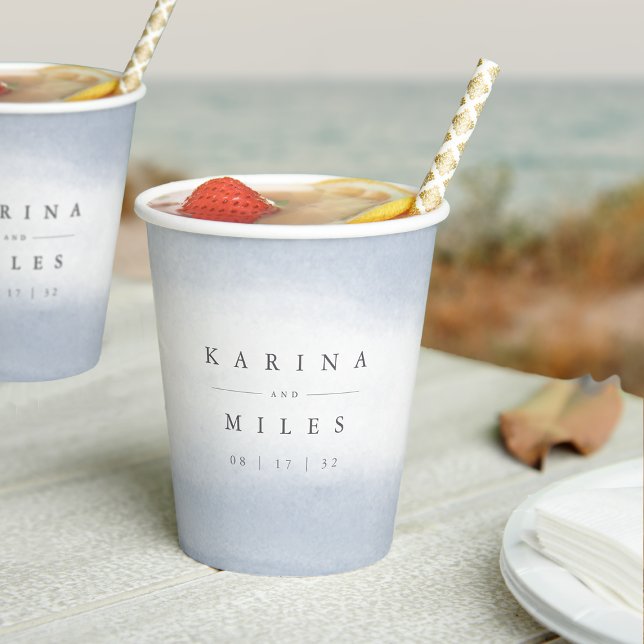 Ebb Tide Coastal Watercolor Wedding Paper Cups (Creator Uploaded)