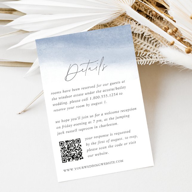 Ebb Tide Wedding Details QR Code Enclosure Card (Creator Uploaded)