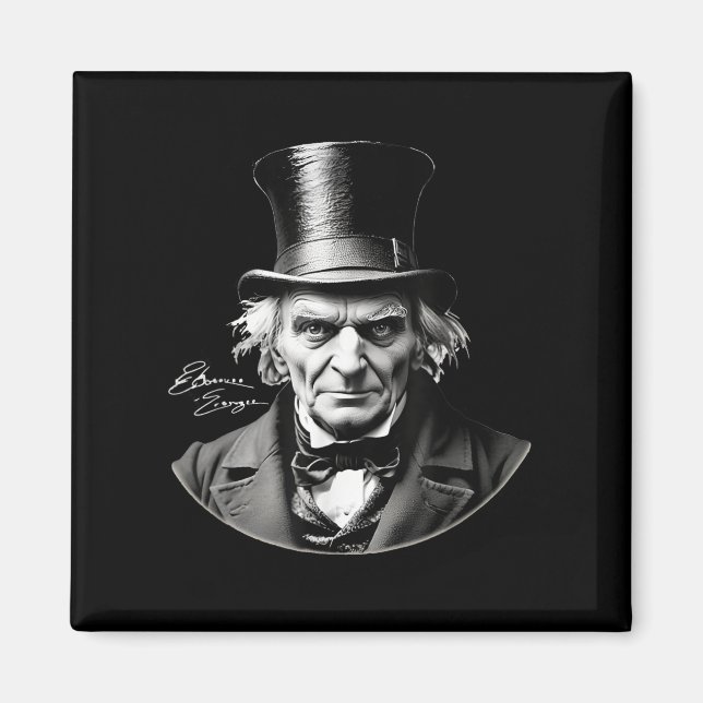 Ebeneezer Scrooge Rtrait With Signature  Magnet (Front)